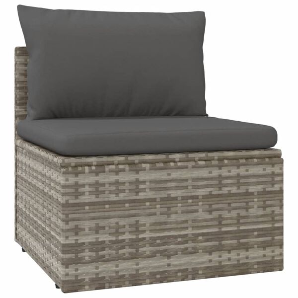 vidaXL midtermodul til havesofa med hynde 57x57x56 cm polyrattan grå