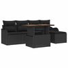 vidaXL Havesofa S&aelig;t 6 stk. Sort Poly rattan