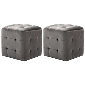 vidaXL sengeskabe 2 stk. 30 x 30 x 30 cm fl&oslash;jlsstof gr&aring;