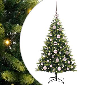 vidaXL Kunstig h&aelig;ngslet juletr&aelig; med 150 LED-lys Gr&oslash;n 120 cm PVC og PE