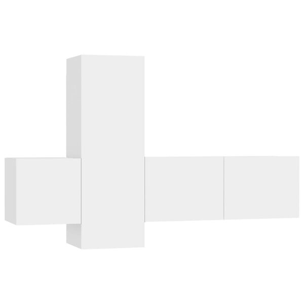 vidaXL tv-skabssæt 3 dele konstrueret træ hvid