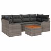 vidaXL Havesofa S&aelig;t med opbevaring 7 pcs Gr&aring; polyrattan