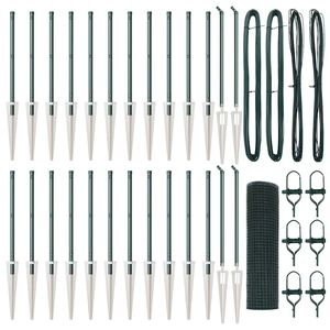 vidaXL Hegnsp&aelig;l Gr&oslash;n 50 x 1 m (12 x 12 mm net) St&aring;l og PVC