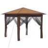 vidaXL Gazebo med 4 Sider 2,6 x 2,6 m Beige og Brun