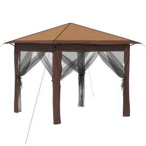 vidaXL Gazebo med 4 Sider 2,6 x 2,6 m Beige og Brun