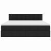 vidaXL Seng med opbevaring og LED med madras Sort 160 x 200 cm Stof
