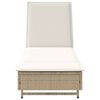 vidaXL liggestol med hjul og hynde polyrattan beige