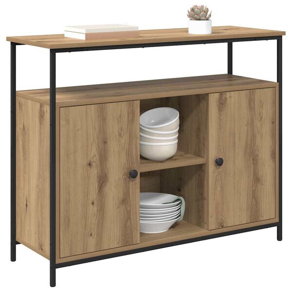 vidaXL Sideboard Artisan Egetr&aelig; 100 x 35 x 80 cm Konstrueret tr&aelig;