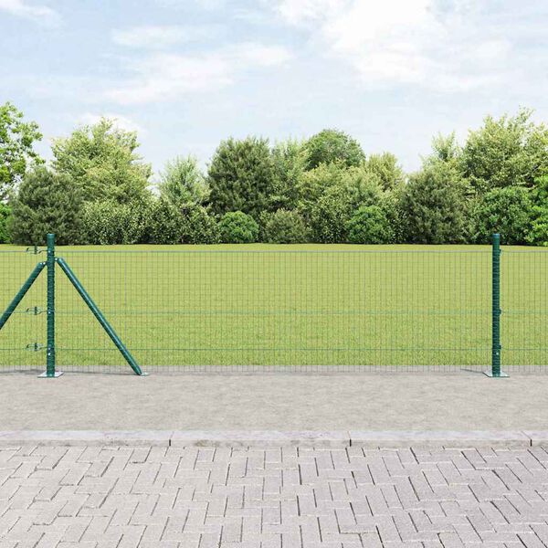 vidaXL Hegnsp&aelig;l Gr&oslash;n 50 x 0,4 m (25 x 25 mm mesh) St&aring;l og PVC