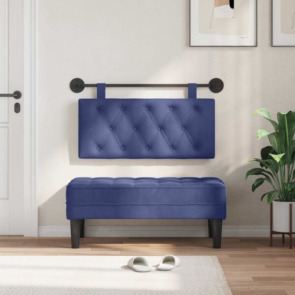 vidaXL H&aelig;ngende Hovedgavl V&aelig;gmonteret Politi bl&aring; 90 x 55 x 7 cm Fl&oslash;jl