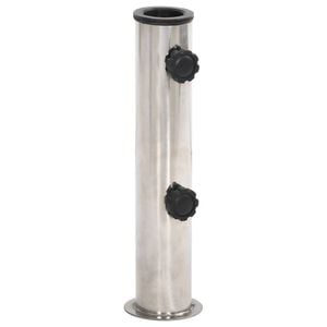 vidaXL parasolholder til fod til &Oslash;38/48 mm stang st&aring;l s&oslash;lvfarvet