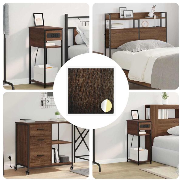 vidaXL Kl&aelig;bende Skrue Cover 12 pcs Brun eg &Oslash; 20 x 0,5 mm Coated Papir