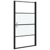 vidaXL brusedør 100x178 cm halvmatteret hærdet glas sort