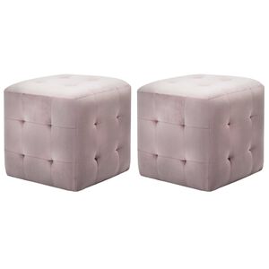 vidaXL puf 2 stk. 30 x 30 x 30 cm fl&oslash;jlsstof pink