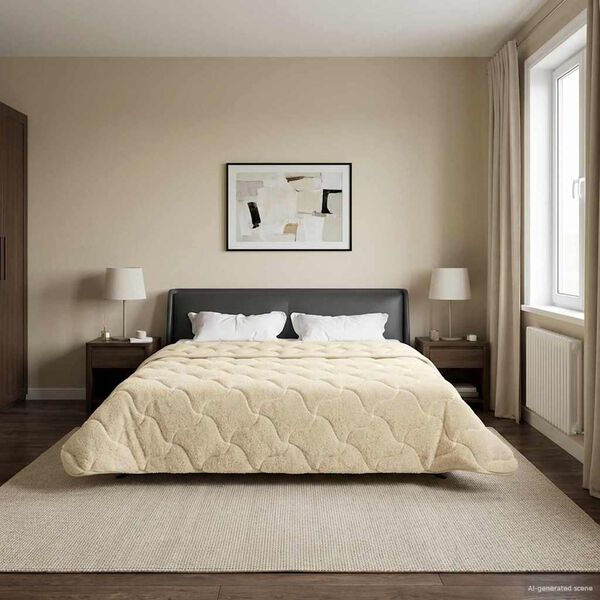 vidaXL Hel&aring;rs dyne Creme 220 x 260 cm Mikrofiber og Teddy fleece