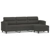 vidaXL 3-personers sofa med fodskammel 210 cm mikrofiberstof m&oslash;rkegr&aring;