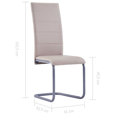 vidaXL spisebordsstole med cantilever 2 stk. kunstlæder cappuccino