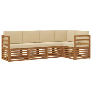 vidaXL Udend&oslash;rs sofagruppe 5 stk. Naturlig og Beige Polyester