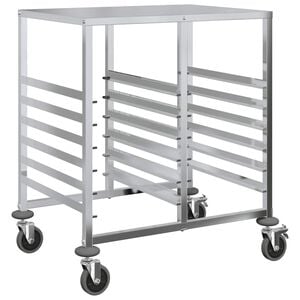 vidaXL bakkevogn med 12 GN beholdere 75x55x87 cm rustfrit st&aring;l