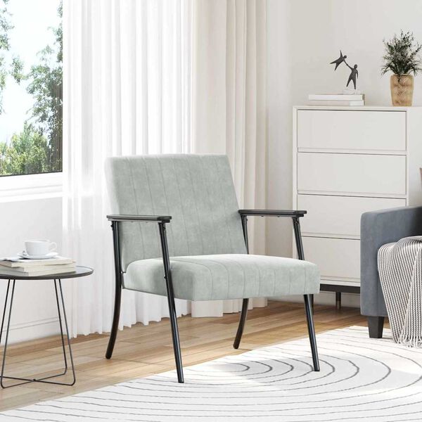 vidaXL lænestol Lysegrå 59 x 75 x 78 cm Fløjl