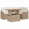 vidaXL Havesofa S&aelig;t 5 stk. Beige Poly rattan