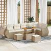 vidaXL Havesofa S&aelig;t 9 pcs Beige polyrattan