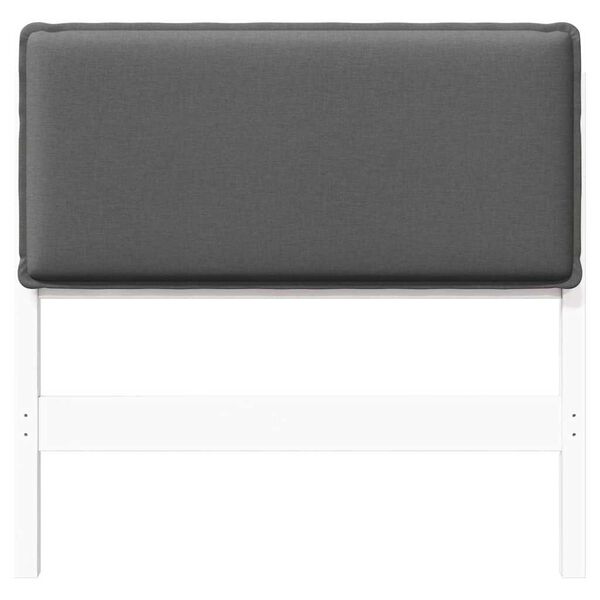 vidaXL Polstret sengegavl Hvid og Lys Gr&aring; 75 cm Massiv fyrretr&aelig;