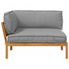 vidaXL Sofa S&aelig;t med pude Gr&aring; 131,5 x 92 x 69 cm Massivt Akacietr&aelig;