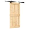 vidaXL Skyded&oslash;r Naturfarvet og sort 95 x 210 cm Massivt Fyrretr&aelig;