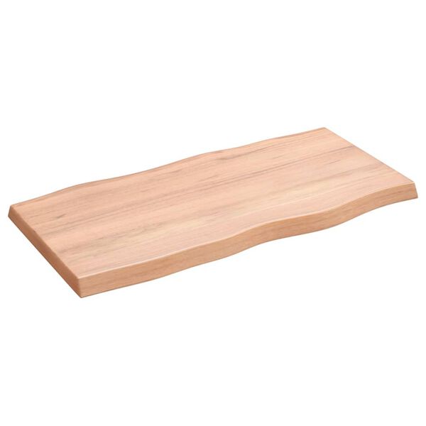 vidaXL bordplade 80x40x(2-4) cm naturlig kant behandlet tr&aelig; lysebrun