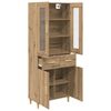 vidaXL Highboard Artisan Egetr&aelig; 69,5 x 34 x 180 cm Konstrueret tr&aelig;