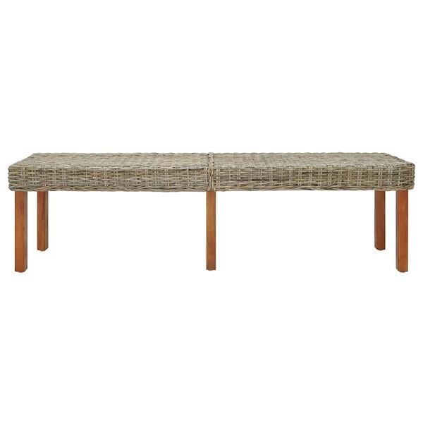 vidaXL bænk Beige 160 x 35 x 45 cm Massivt mangotræ