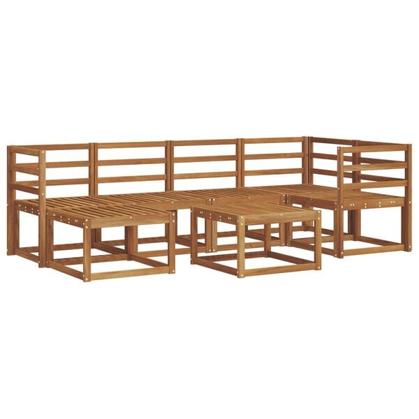 vidaXL Udend&oslash;rs sofagruppe 7 pcs Naturfarvet Massivt Akacietr&aelig;