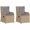 vidaXL Haveb&aelig;nk 2 stk. Beige polyrattan