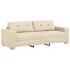 vidaXL Sofa 2 pcs Creme Linned-blandet stof