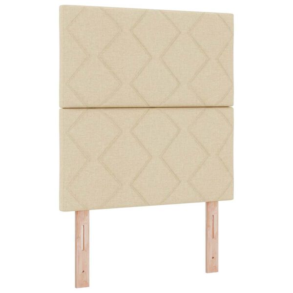 vidaXL Box spring seng med madras med LED Creme 80 x 200 cm Stof