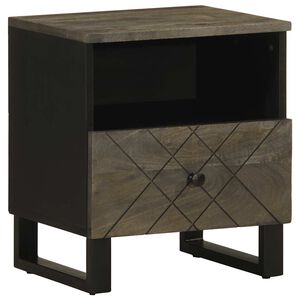 vidaXL sengebord 40x33x46 cm massivt mangotr&aelig; sort