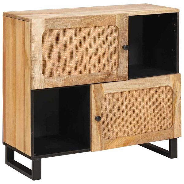 vidaXL Sideboard med opbevaring Brun 80 x 33 x 75 cm Massivt mangotr&aelig;