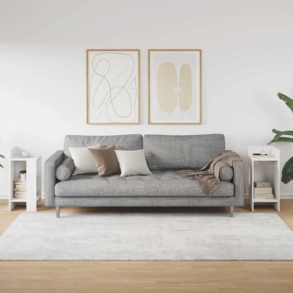 vidaXL Sideborde 2 stk med reol hvid 25,5x27x60 cm