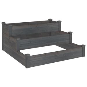 vidaXL h&oslash;jbed 120x120x56 cm massivt fyrretr&aelig; gr&aring;
