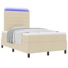 vidaXL Box spring seng med madras med LED Creme 120 x 190 cm Stof