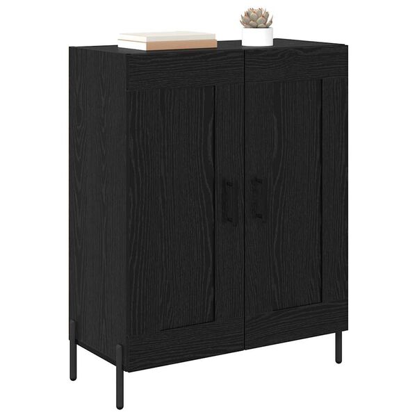 vidaXL Sideboard Sort eg 69,5 x 34 x 90 cm Ingeni&oslash;rt tr&aelig; og jern