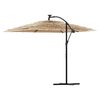 vidaXL haveparasol med stålstang 269x269x235 cm brun
