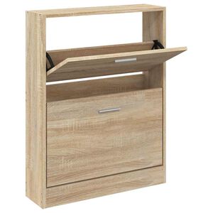 vidaXL skoskab egetr&aelig; 59x17x81 cm konstrueret tr&aelig;