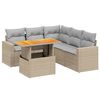 vidaXL sofas&aelig;t til haven 6 dele med hynder polyrattan beige