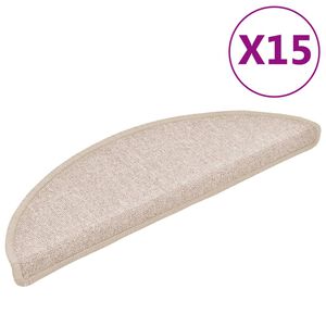 vidaXL trappem&aring;tter 15 stk. 56x17x3 cm taupe halvrund