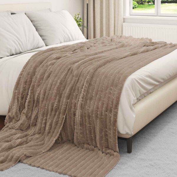 vidaXL Kastet&aelig;pper 6 pcs Camel 270 x 240 cm Fleece