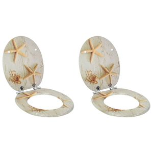 vidaXL toilets&aelig;der 2 stk. med soft close-l&aring;g MDF s&oslash;stjernedesign