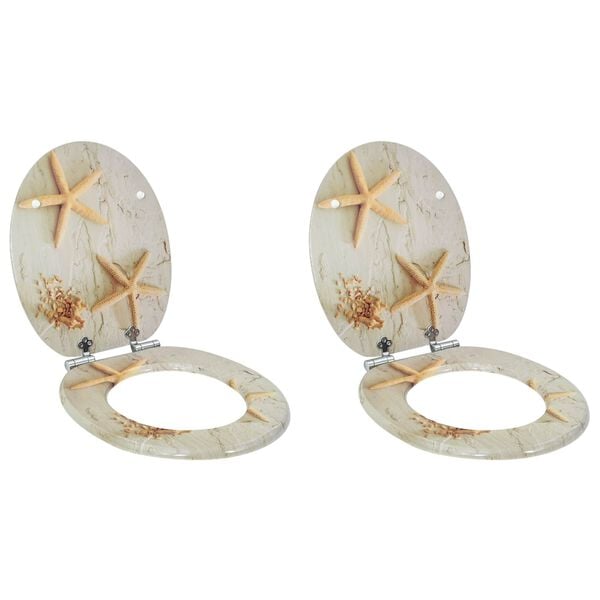 vidaXL Toilet s&aelig;de 2 pcs Gul og Hvid 44 x 38 cm MDF plade