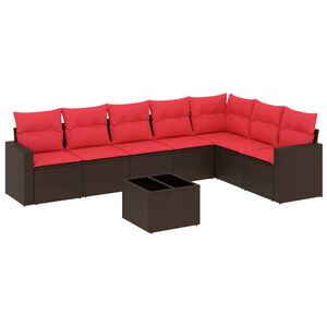 vidaXL sofas&aelig;t til haven 8 dele med hynder polyrattan brun